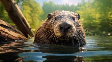 AI generated beaver high quality image photo