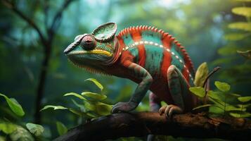 AI generated chameleon high quality image photo