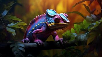 AI generated chameleon high quality image photo