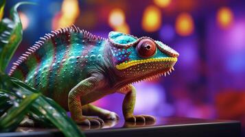 AI generated chameleon high quality image photo