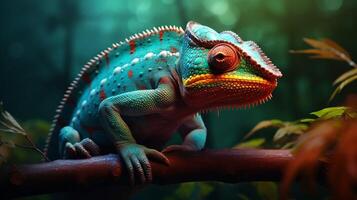 AI generated chameleon high quality image photo