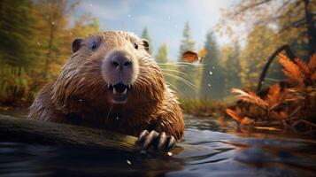 AI generated beaver high quality image photo