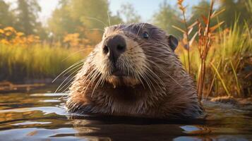 AI generated beaver high quality image photo