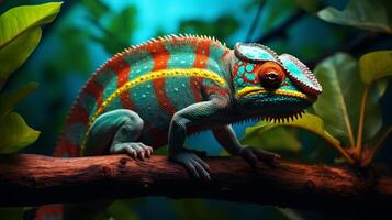 AI generated chameleon high quality image photo