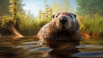 AI generated beaver high quality image photo