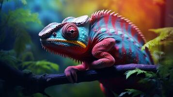 AI generated chameleon high quality image photo