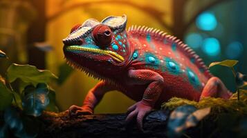 AI generated chameleon high quality image photo