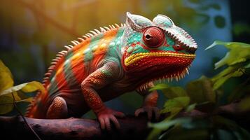 AI generated chameleon high quality image photo