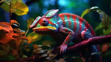 AI generated chameleon high quality image photo