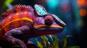 AI generated chameleon high quality image photo