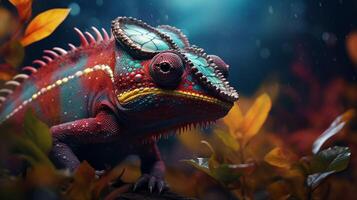 AI generated chameleon high quality image photo