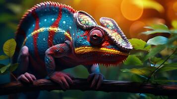 AI generated chameleon high quality image photo