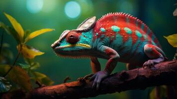 AI generated chameleon high quality image photo