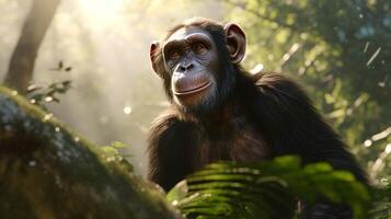 AI generated chimpanzee high quality image photo