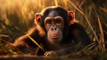 AI generated chimpanzee high quality image photo