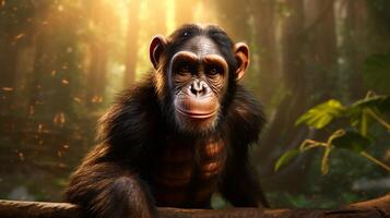 AI generated chimpanzee high quality image photo