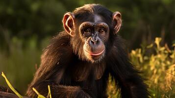 AI generated chimpanzee high quality image photo