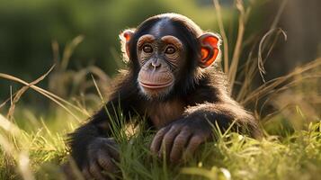 AI generated chimpanzee high quality image photo