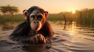 AI generated chimpanzee high quality image photo
