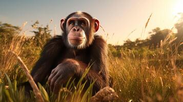 AI generated chimpanzee high quality image photo