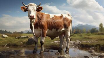 AI generated cow high quality image photo