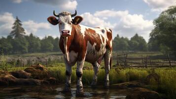 AI generated cow high quality image photo