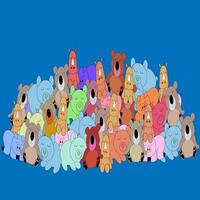 agrupado dibujos de dibujos animados animal muñecas vector