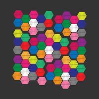 Multicolored periodic table hexagon background illustration vector