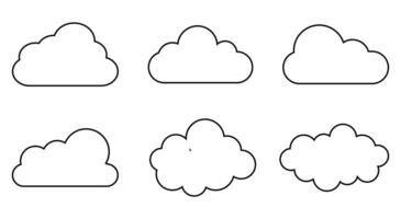 cloud line art vector, cloud template vector