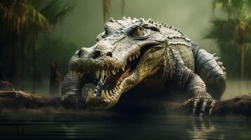 AI generated crocodile high quality image photo