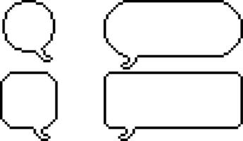 pixel art speech bubble set vector