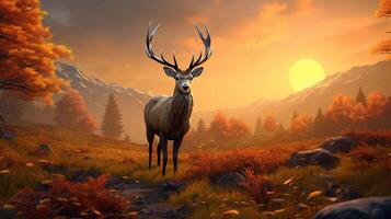 AI generated deer high quality image photo