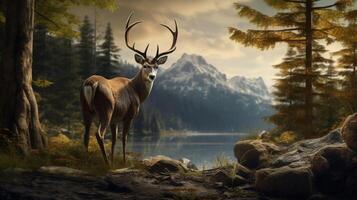 AI generated deer high quality image photo