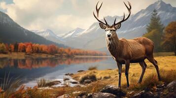AI generated deer high quality image photo