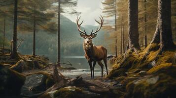 AI generated deer high quality image photo