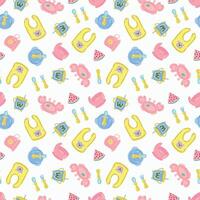 Seamless pattern with children's dishes. Design for fabric, textiles, wallpaper, packaging. vector