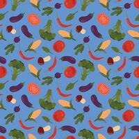 Vegetable seamless pattern. Design for Factory, Textile, Wallpaper, Packaging, Cafe. vector