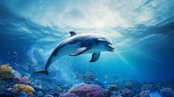 AI generated dolphine high quality image photo