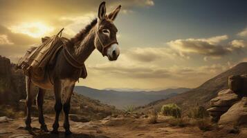 AI generated donkey high quality image photo