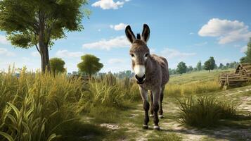 AI generated donkey high quality image photo