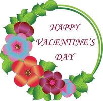 Happy valentines day round flower vector design on a white background