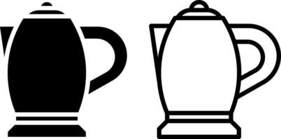 teapot icon, sign, or symbol in glyph and line style isolated on transparent background. Vector illustration