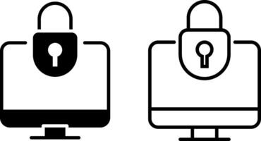 cyber security icon, sign, or symbol in glyph and line style isolated on transparent background. Vector illustration