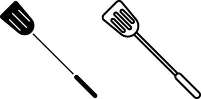 spatula icon, sign, or symbol in glyph and line style isolated on transparent background. Vector illustration