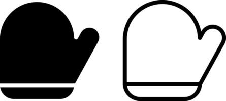 oven mitts icon, sign, or symbol in glyph and line style isolated on transparent background. Vector illustration