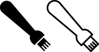 Pastelería cepillo icono, firmar, o símbolo en glifo y línea estilo aislado en transparente antecedentes. vector ilustración