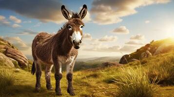 AI generated donkey high quality image photo