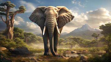 AI generated elephant high quality image photo