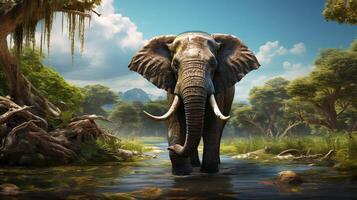 AI generated elephant high quality image photo