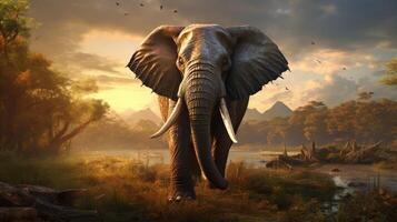 AI generated elephant high quality image photo